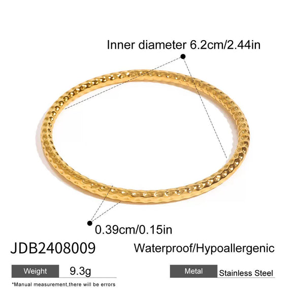 Stainless Steel Geometric Electroplated Ring Bracelet