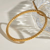 Stainless Steel Geometric Electroplated Ring Bracelet