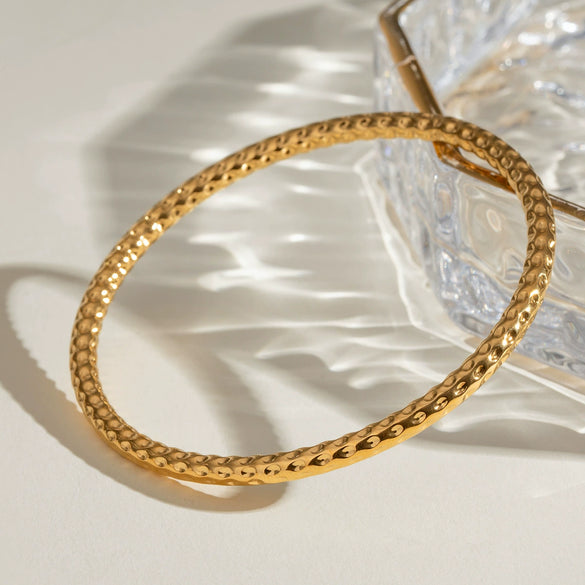 Stainless Steel Geometric Electroplated Ring Bracelet