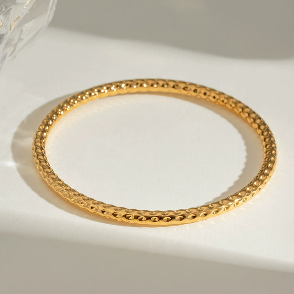 Stainless Steel Geometric Electroplated Ring Bracelet