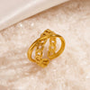 Stainless Steel Geometric Electroplated Ring For Women