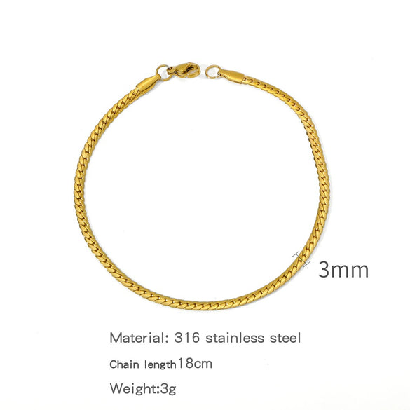 Stainless Steel Geometric Electroplated Unisex Bracelet Jewelry
