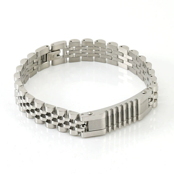Stainless Steel Geometric Electroplated Watch Strap Chain Bracelet Trendy Unisex Metal Jewelry