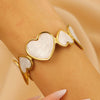 Stainless Steel Geometric Electroplated Wide Face Spring Open Bracelet