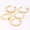 Stainless Steel Geometric Electroplated Wide Face Spring Open Bracelet