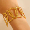 Stainless Steel Geometric Electroplated Wide Face Spring Open Bracelet