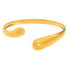 Stainless Steel Geometric Electroplated Wide Face Spring Open Bracelet