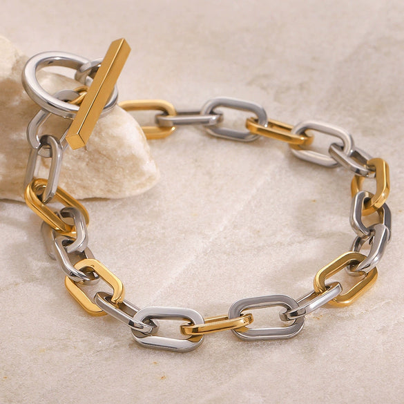 Stainless Steel Geometric Electroplated Women's Bracelet