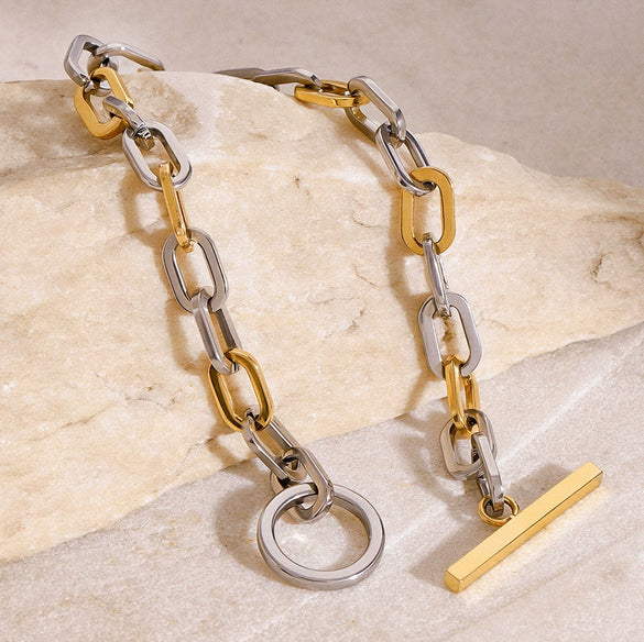 Stainless Steel Geometric Electroplated Women's Bracelet