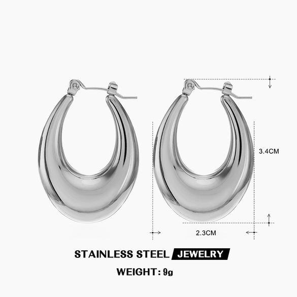 Stainless Steel Geometric Electroplated Women's Earrings Highend Retro Light Luxury Style