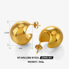 Stainless Steel Geometric Electroplated Women's Earrings Highend Retro Light Luxury Style