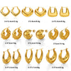 Stainless Steel Geometric Electroplated Women's Earrings Highend Retro Light Luxury Style