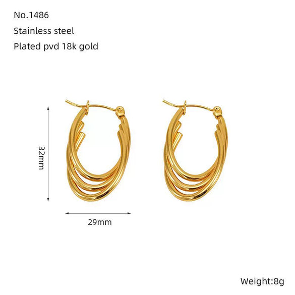 Stainless Steel Geometric Electroplated Women's Earrings Trendy Jewelry