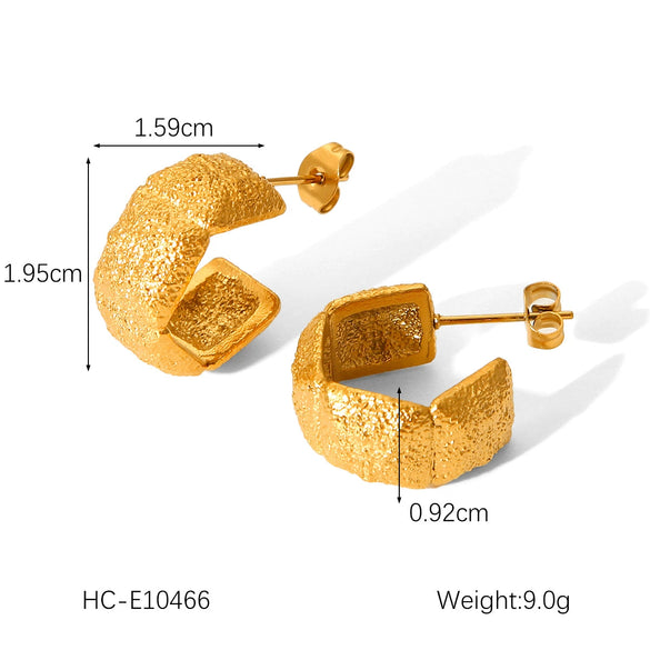 Stainless Steel Geometric Electroplated Women's Earrings With Heart And Drop Shape Pendant