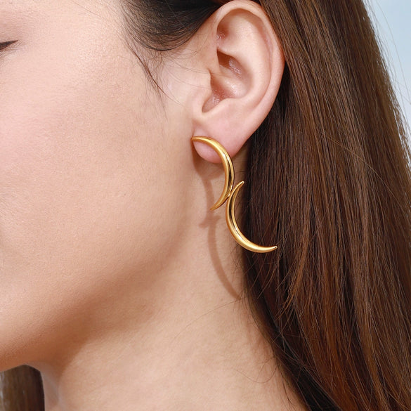Stainless Steel Geometric Electroplated Women's Earrings