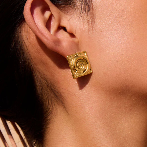 Stainless Steel Geometric Electroplated Women's Earrings