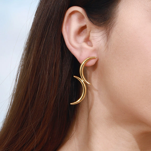 Stainless Steel Geometric Electroplated Women's Earrings