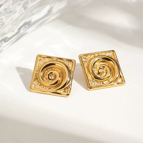 Stainless Steel Geometric Electroplated Women's Earrings