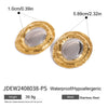 Stainless Steel Geometric Electroplated Women's Exaggerated Cat's Eye Stone Earrings