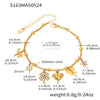 Stainless Steel Geometric Electroplated Women's Fashion Jewelry Bracelet Anklet Combination