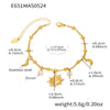Stainless Steel Geometric Electroplated Women's Fashion Jewelry Bracelet Anklet Combination