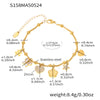 Stainless Steel Geometric Electroplated Women's Fashion Jewelry Bracelet Anklet Combination