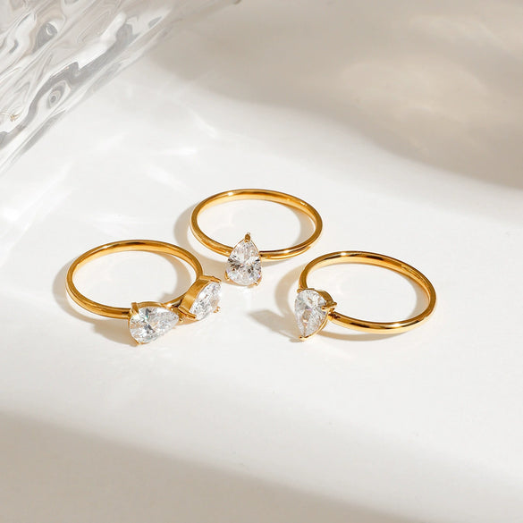 Stainless Steel Geometric Electroplated Women's Ring Jewelry