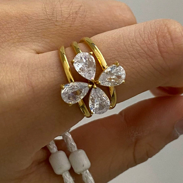 Stainless Steel Geometric Electroplated Women's Ring Jewelry