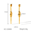Stainless Steel Geometric Electroplated Women's Spiral Needle Earrings