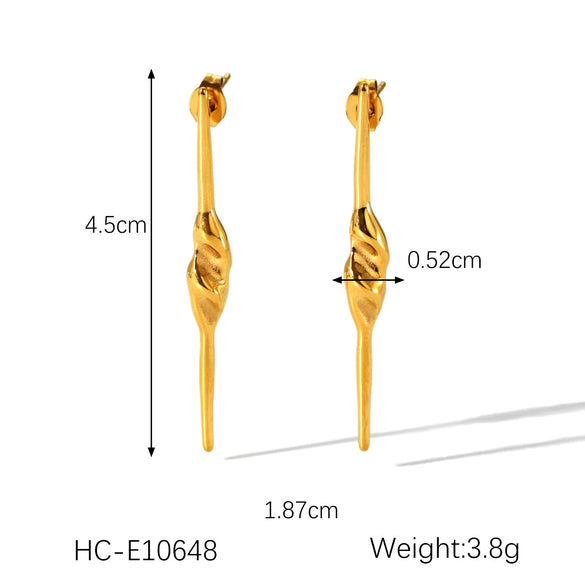 Stainless Steel Geometric Electroplated Women's Spiral Needle Earrings