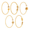 316L Stainless Steel Geometric Electroplating Starfish Flower Shell Open Thin Circle Bracelet Hand Jewelry