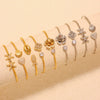 316L Stainless Steel Geometric Electroplating Starfish Flower Shell Open Thin Circle Bracelet Hand Jewelry