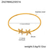 316L Stainless Steel Geometric Electroplating Starfish Flower Shell Open Thin Circle Bracelet Hand Jewelry