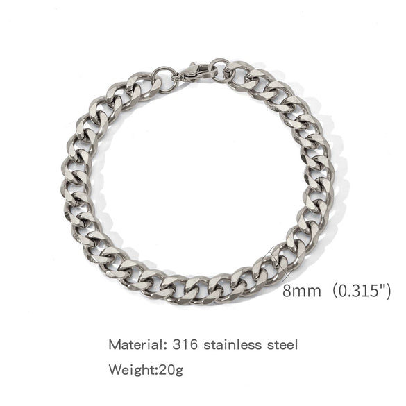 Stainless Steel Geometric Electroplating Unisex Bracelet