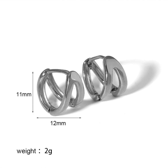 Stainless Steel Geometric Electroplating Women's Earrings