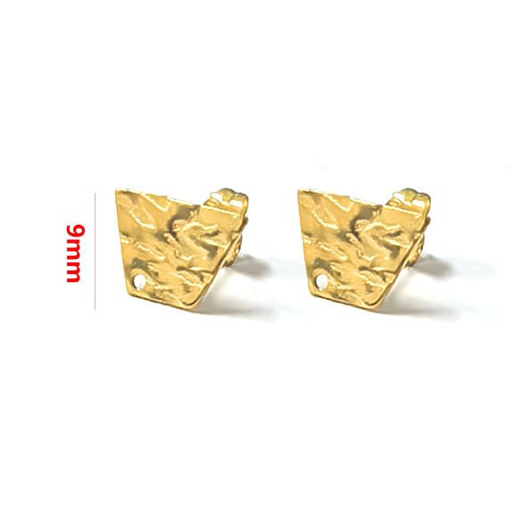 Stainless Steel Geometric Embossed Earring Piece Jewelry Accessories For Earrings Making With Electroplating And 18K Gold Plating