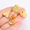 Stainless Steel Geometric Embossed Electroplated Earrings For Diy Making