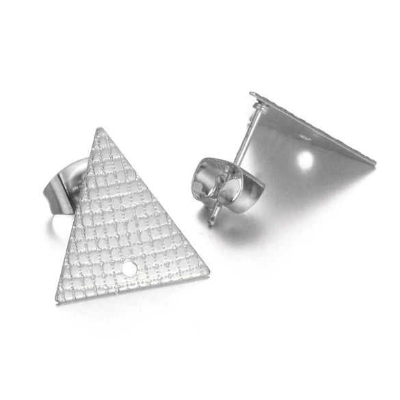 Stainless Steel Geometric Embossed Electroplated Earrings For Diy Making