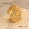 Stainless Steel Geometric Exaggerated And Versatile Asymmetrical Ring Plated With 18K Gold