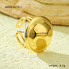 Stainless Steel Geometric Exaggerated And Versatile Asymmetrical Ring Plated With 18K Gold