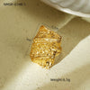 Stainless Steel Geometric Exaggerated And Versatile Asymmetrical Ring Plated With 18K Gold