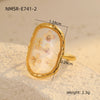 Stainless Steel Geometric Exaggerated And Versatile Asymmetrical Ring Plated With 18K Gold