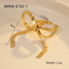 Stainless Steel Geometric Exaggerated And Versatile Asymmetrical Ring Plated With 18K Gold