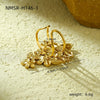 Stainless Steel Geometric Exaggerated And Versatile Asymmetrical Ring Plated With 18K Gold