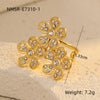 Stainless Steel Geometric Exaggerated And Versatile Asymmetrical Ring Plated With 18K Gold