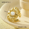 Stainless Steel Geometric Exaggerated And Versatile Asymmetrical Ring Plated With 18K Gold