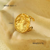 Stainless Steel Geometric Exaggerated And Versatile Asymmetrical Ring Plated With 18K Gold