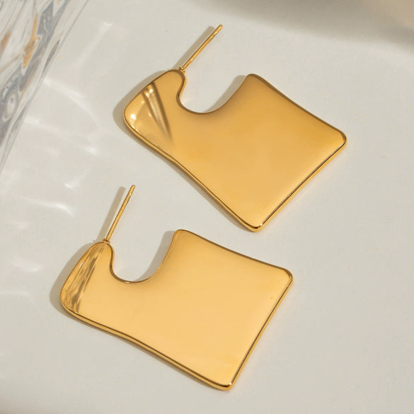 Stainless Steel Geometric Exaggerated Earrings Electroplated For Women