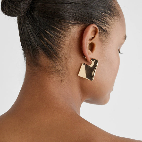 Stainless Steel Geometric Exaggerated Earrings Electroplated For Women