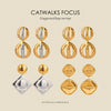 Stainless Steel Geometric Exaggerated Electroplated Women's Earrings